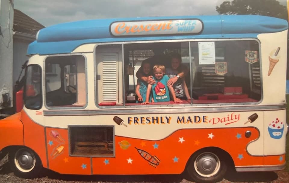 The original Uncle Tommy's ice cream van — Ireland's oldest ice cream van, with Crescent Super Whip signage